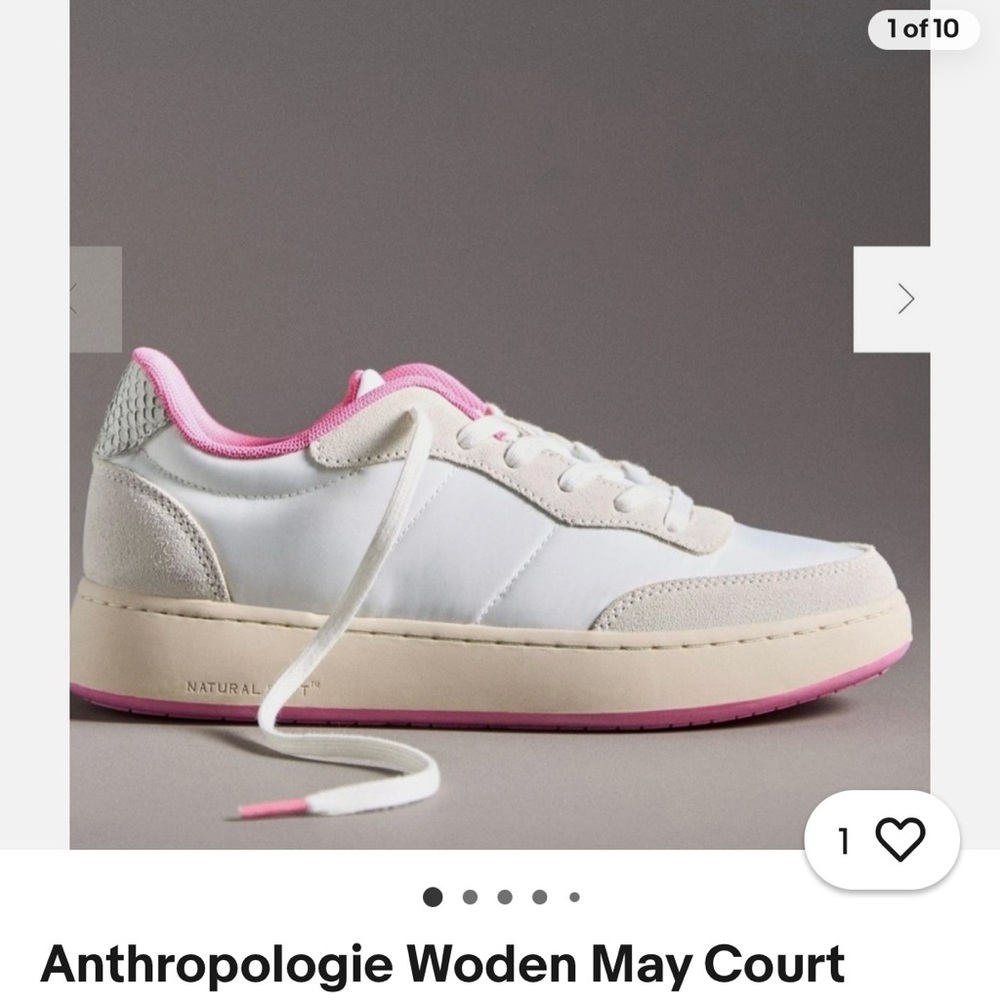 Woden May Court Sneakers - pink and white